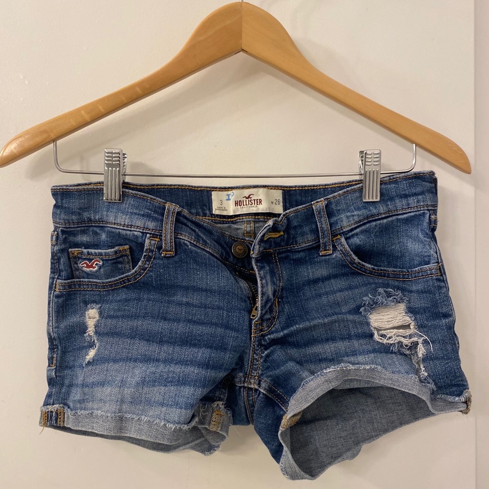 Low rise jean shorts